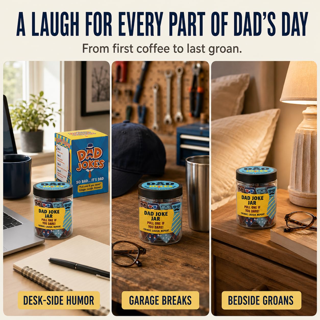 DEARMINE 60 Dad Jokes Jar non repeating jokes