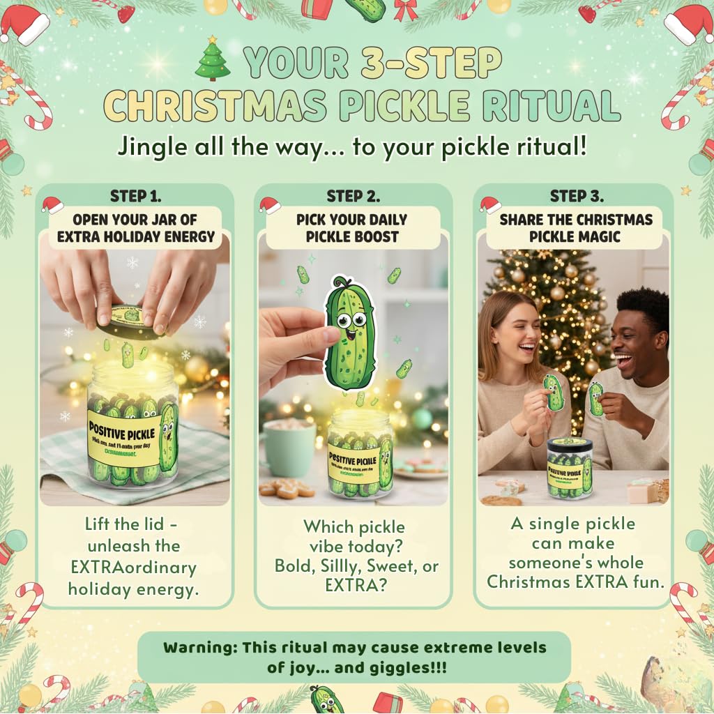 Close up of DEARMINE Positive Pickle Jar contents