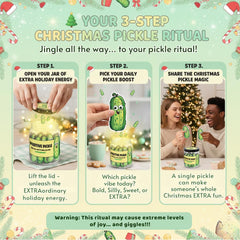 Close up of DEARMINE Positive Pickle Jar contents