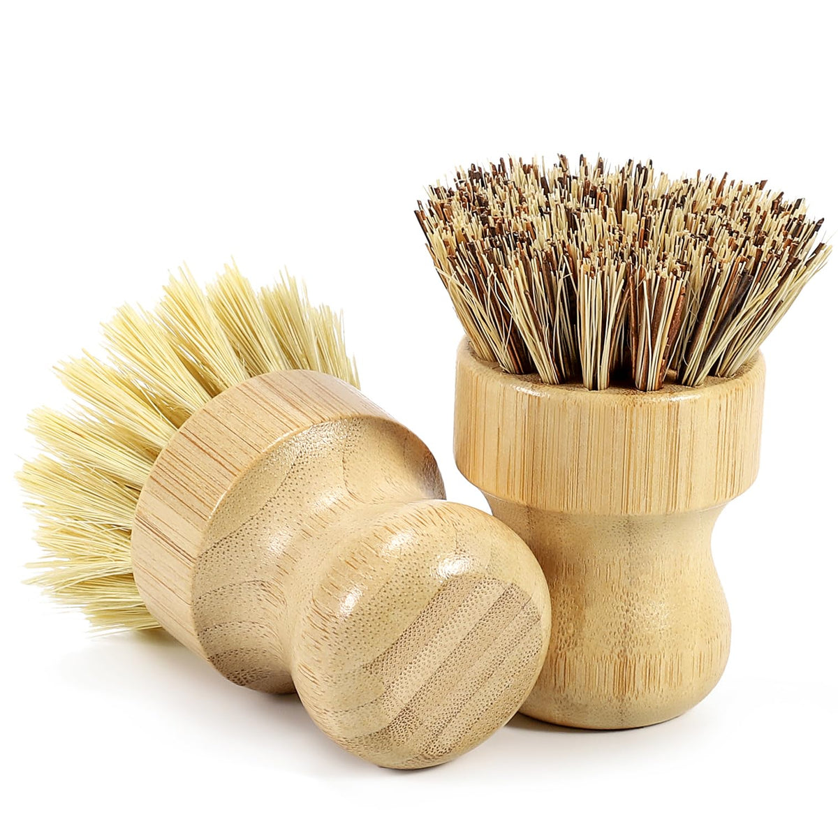 DEBETOOL 2-Pack bamboo dish brush with natural sisal and palm bristles