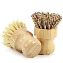 DEBETOOL 2-Pack bamboo dish brush with natural sisal and palm bristles