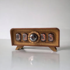 Decatron Og-4 lamps inside vintage nixie clock