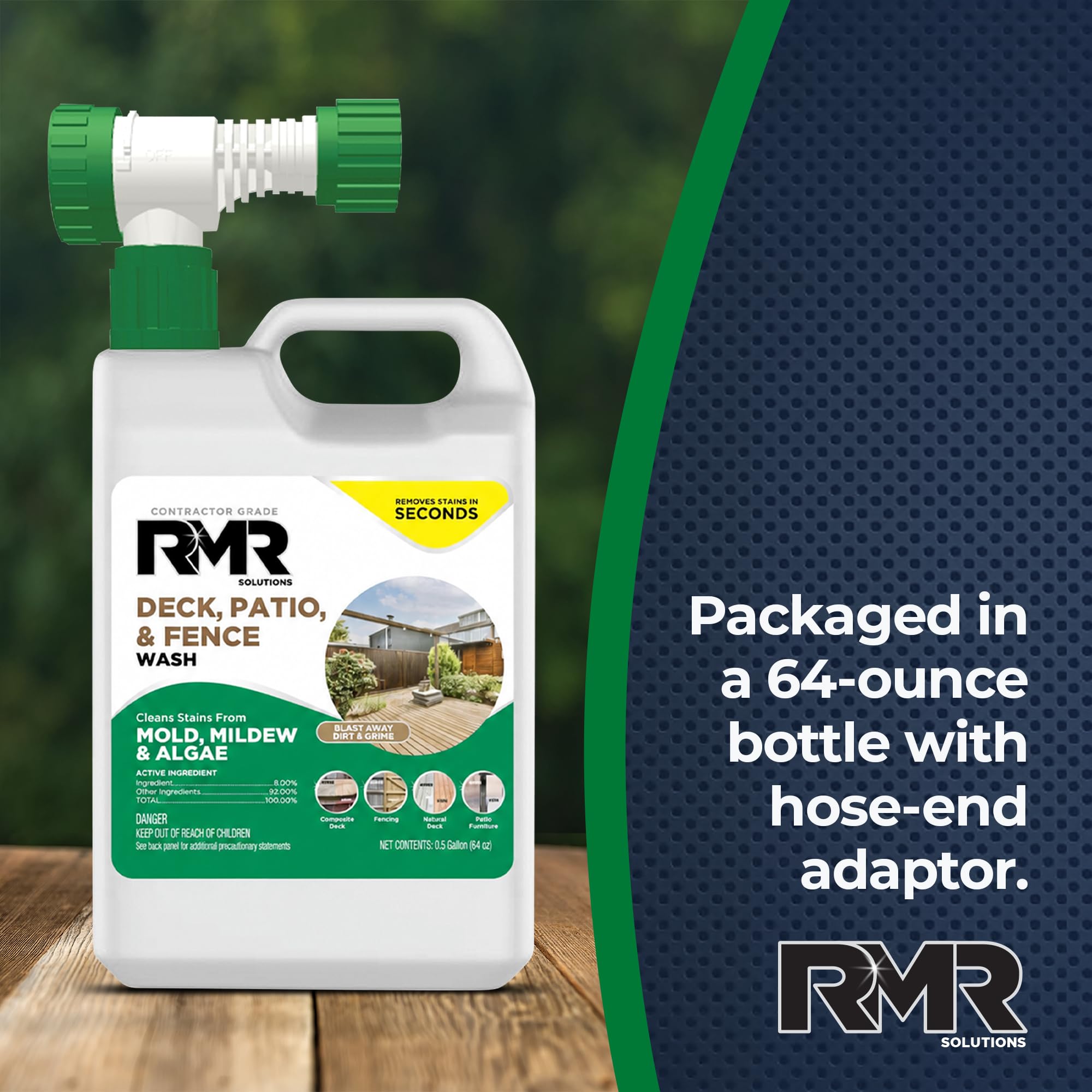 Commercial-grade outdoor cleaner for vinyl brick stucco concrete