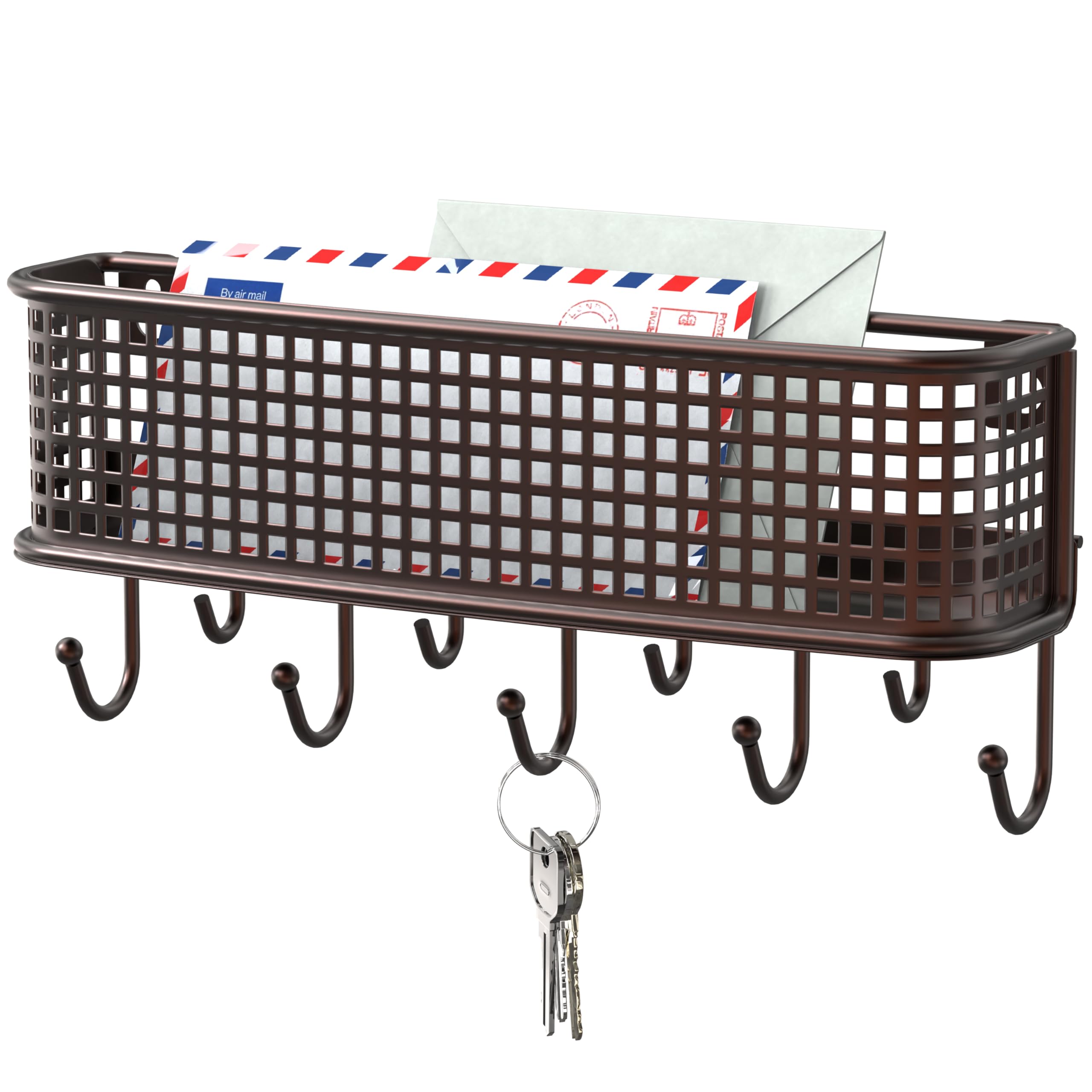 Deco Brothers bronze wall key holder and mail organizer with 9 hooks