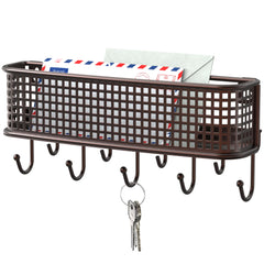 Deco Brothers bronze wall key holder and mail organizer with 9 hooks