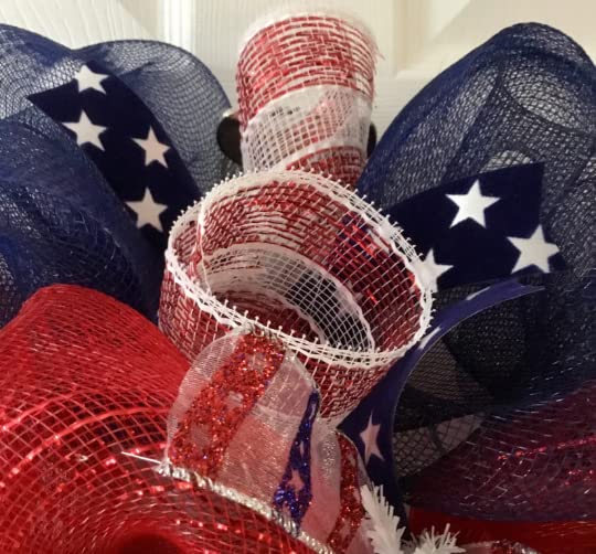 Handmade in USA deco mesh patriotic wreath