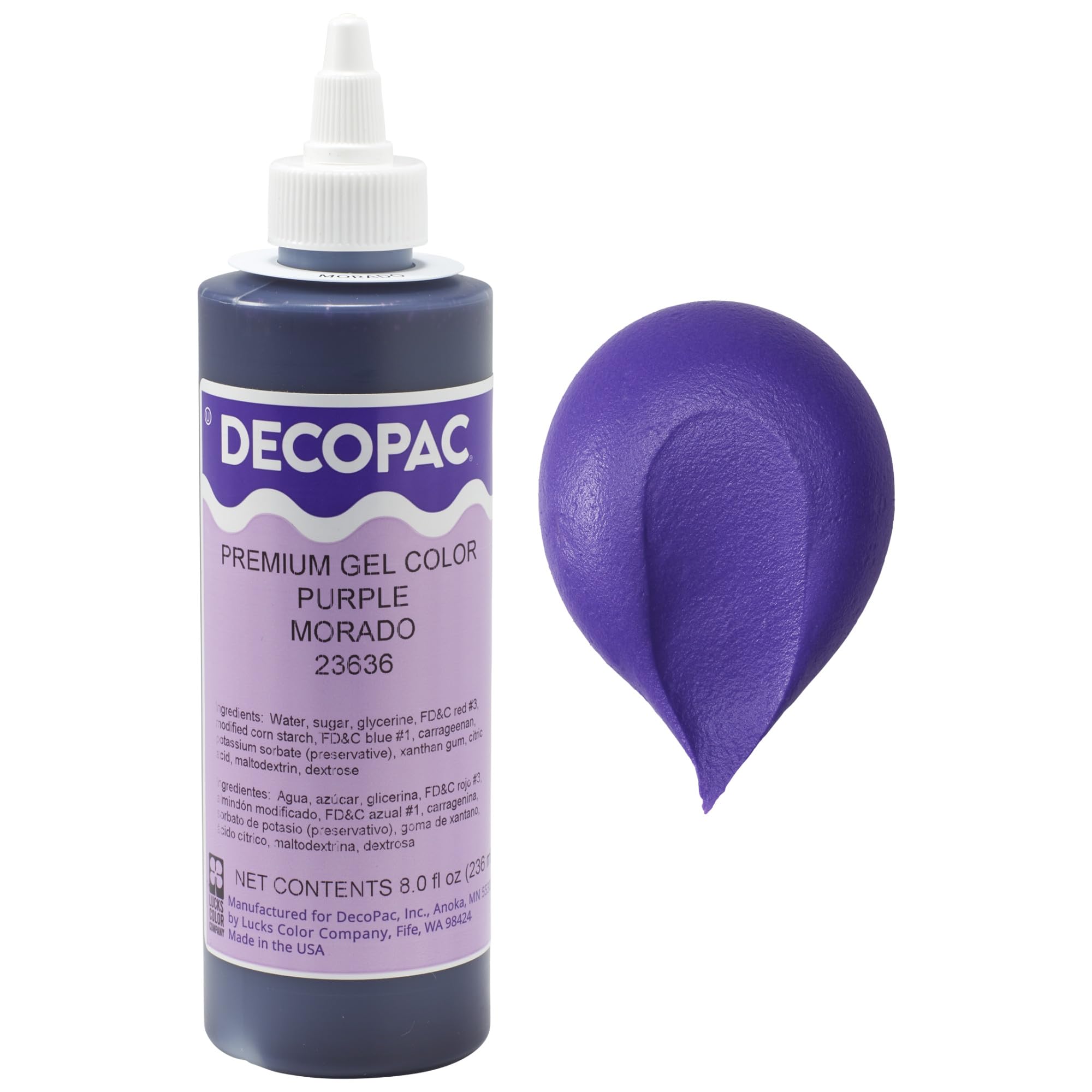 DecoPac purple gel food coloring 8 oz bottle for icing
