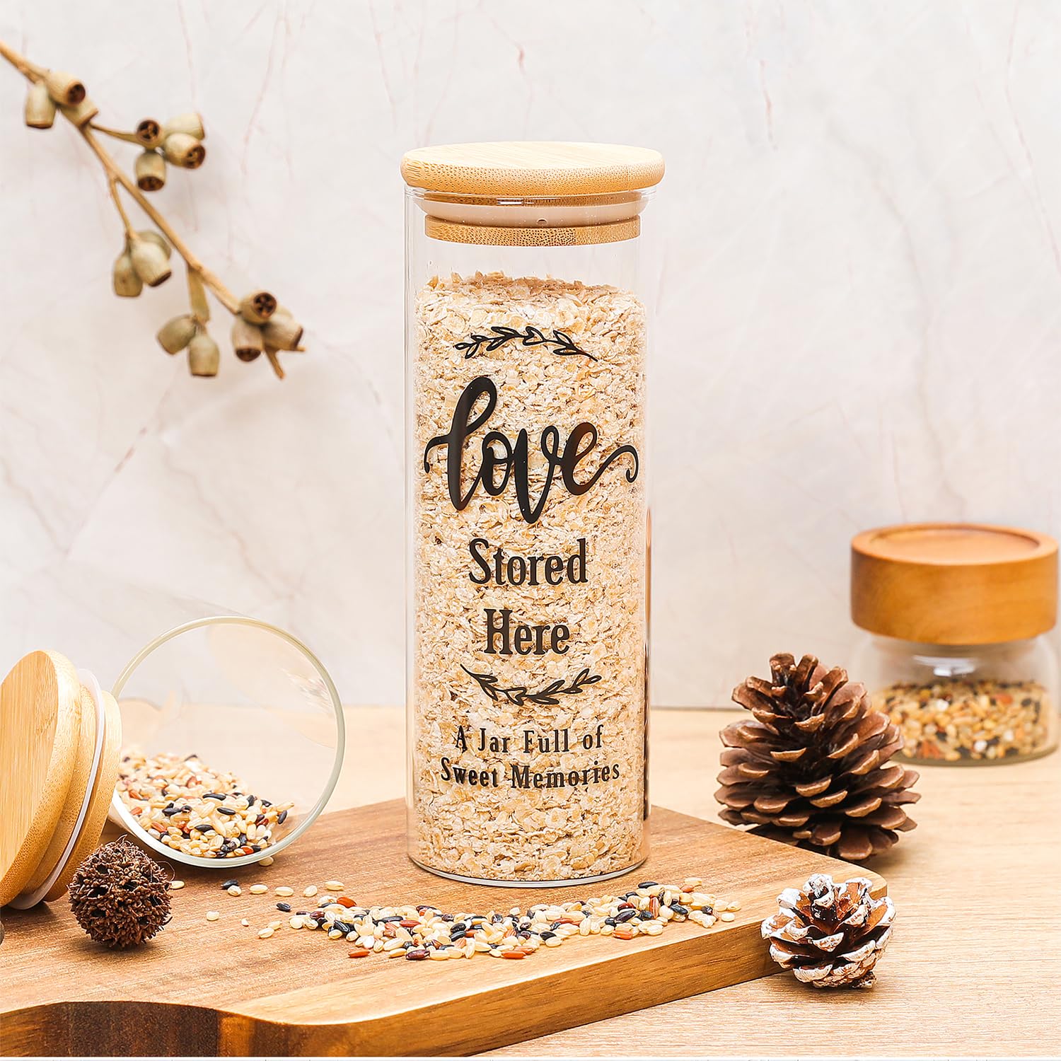 Decor jar Love Stored Here 2.6x7.1 inch