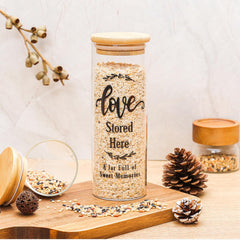 Decor jar Love Stored Here 2.6x7.1 inch