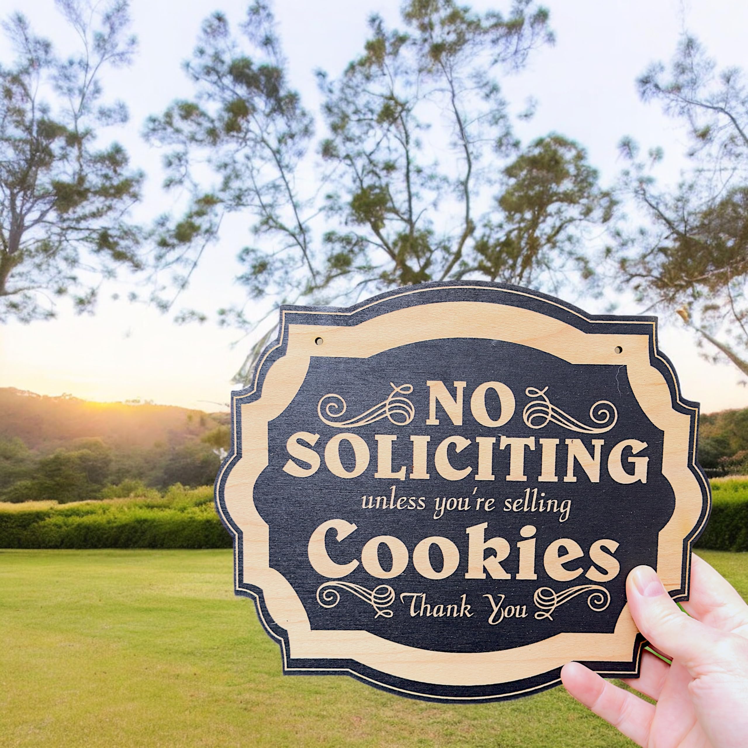 Gift ready Sign BLACK No Soliciting cookies wall decor