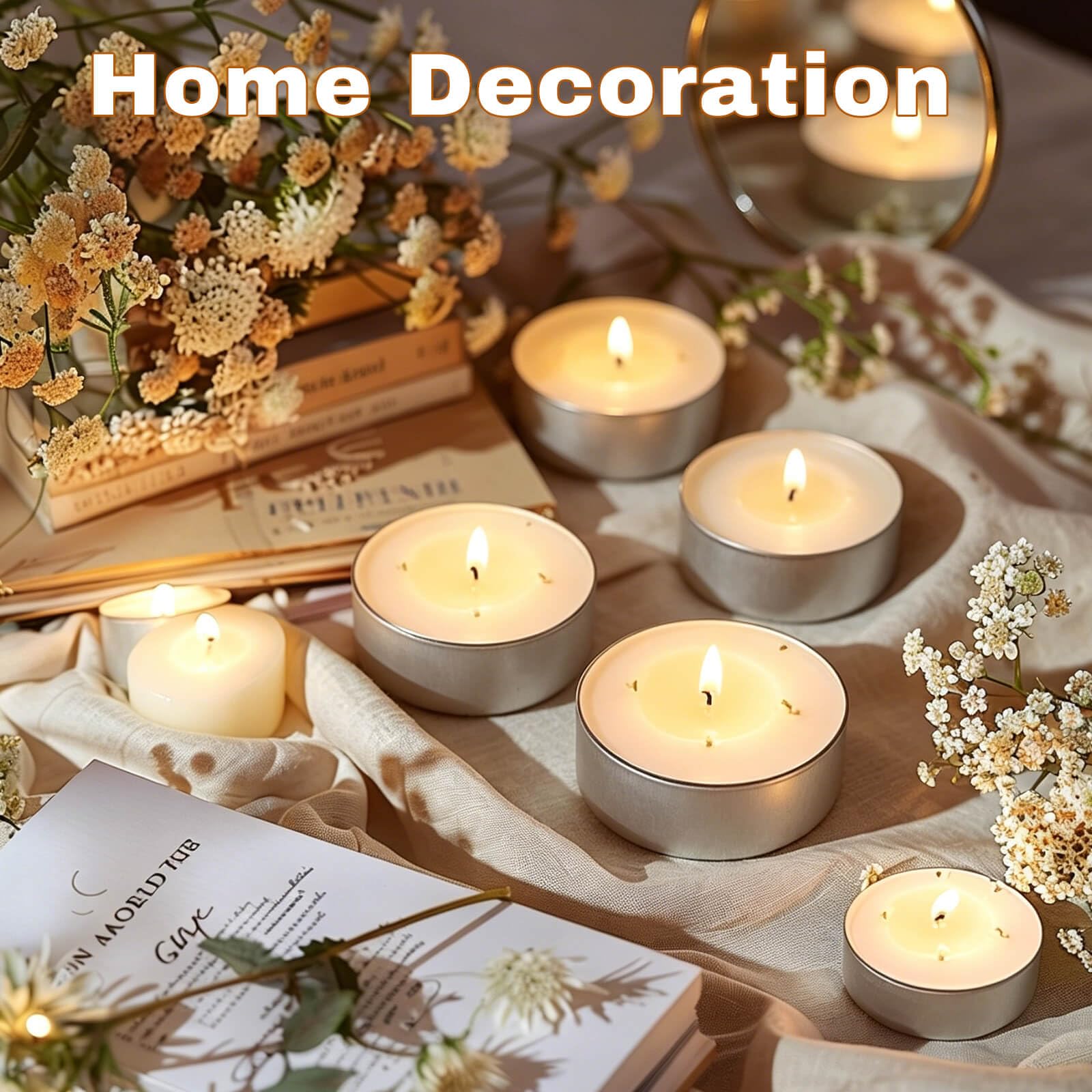 Emergency lighting with 30 pack tea light candles