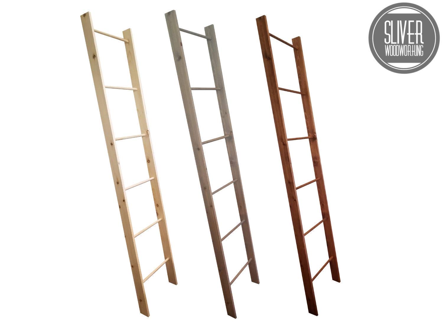 Decorative Blanket Ladder 5ft tall rack for throws