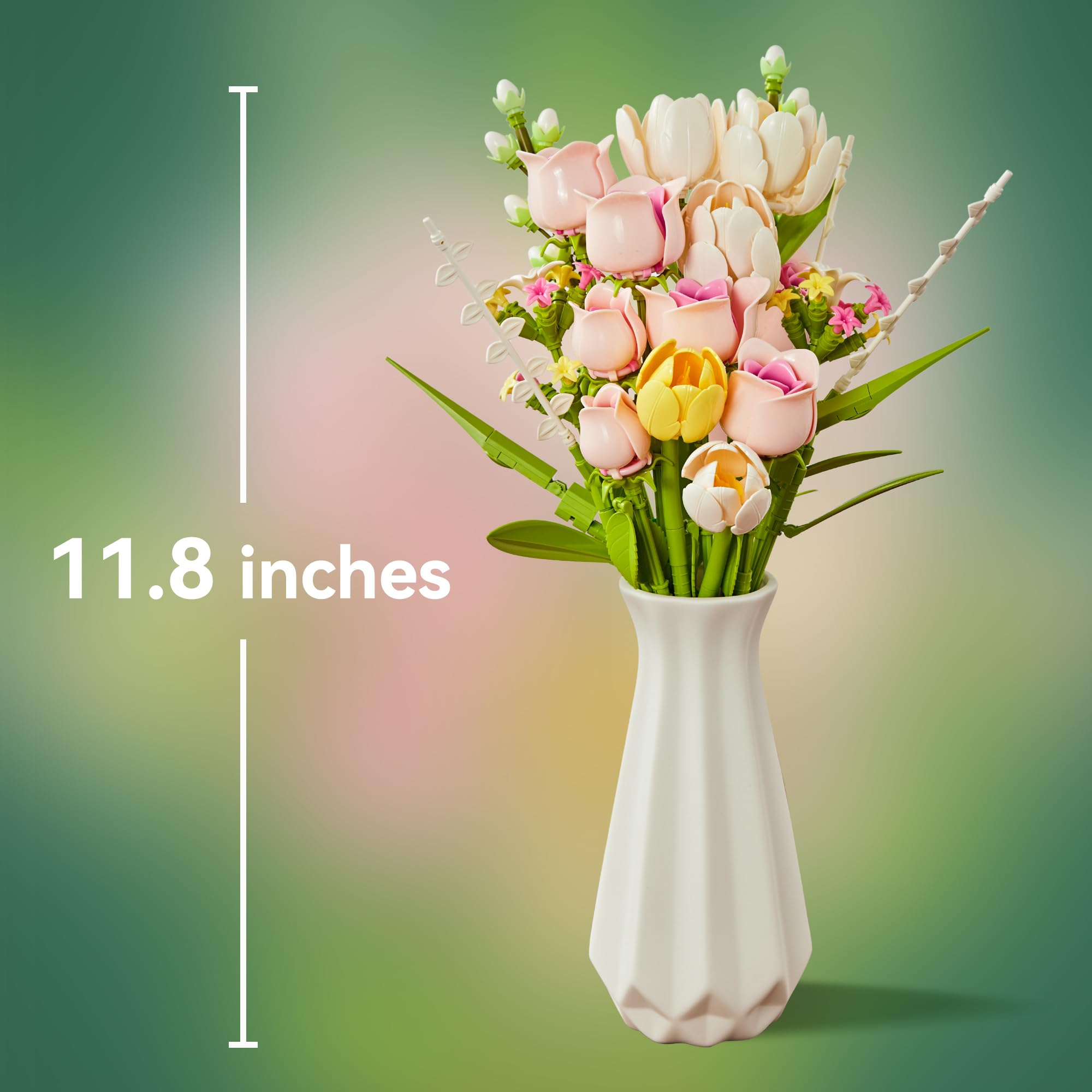 Decorative flower bouquet packaging and instructions image