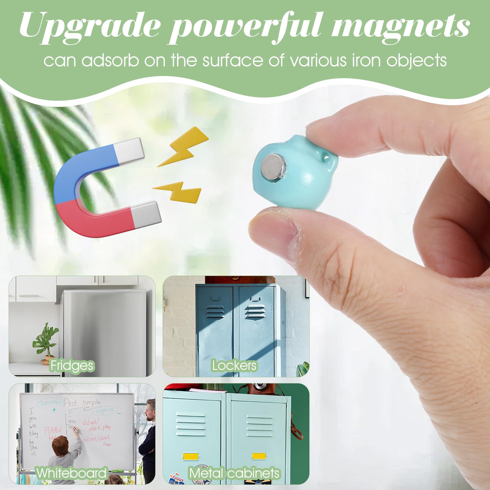Complete six piece ceramic vase magnet set