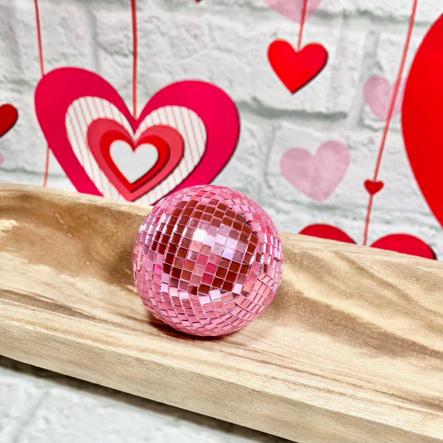 Reusable pink mosaic ball for seasonal decor and parties