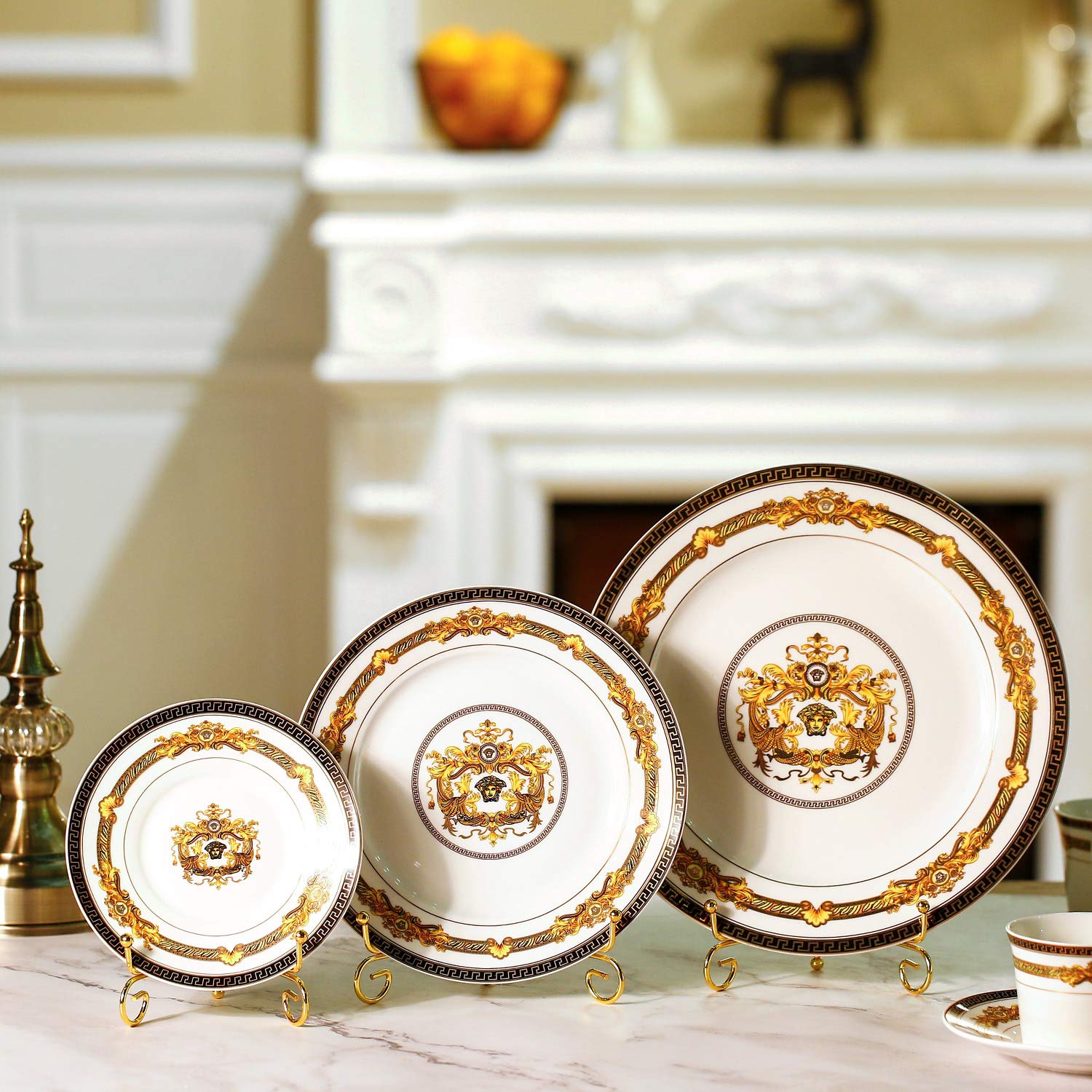 Decorative photo holder stand gold for home decor