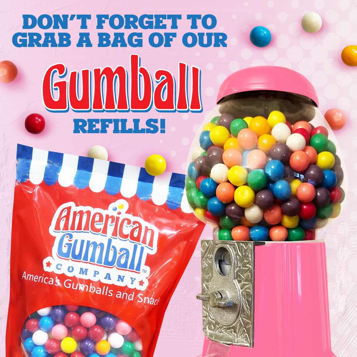 Decorative pink gumball machine for home or office decor