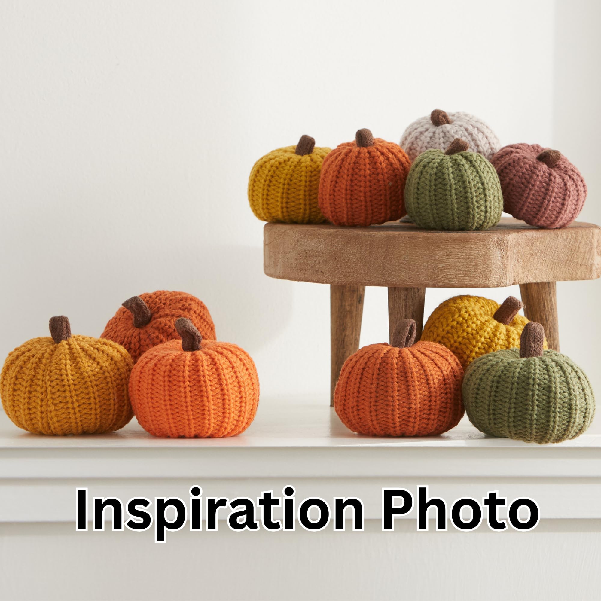 Set of 5 mini knit pumpkins in on trend colors