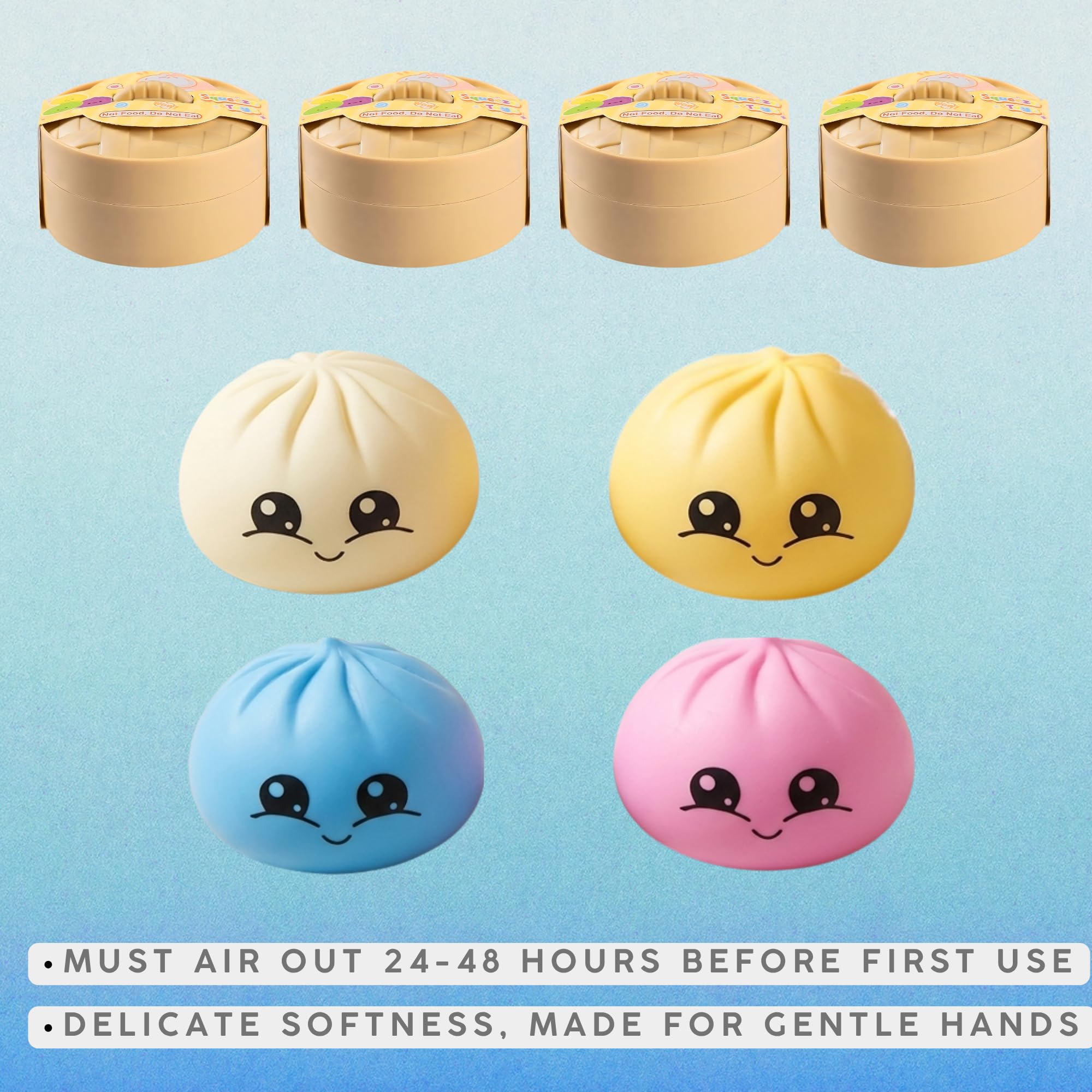 Decorative steamer style box with the dumpling squishy set display