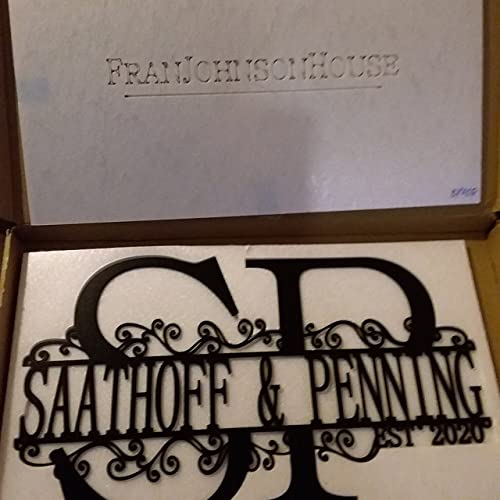 Customizable wall monogram metal sign with two names