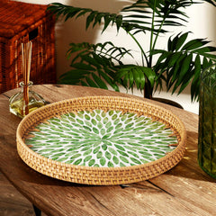 decorative wicker basket style tray