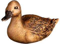 Decorative wood duck figurine made from beech wood