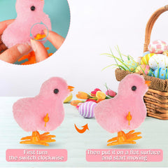 set of 6 decyool easter wind up chick and bunny plush toys