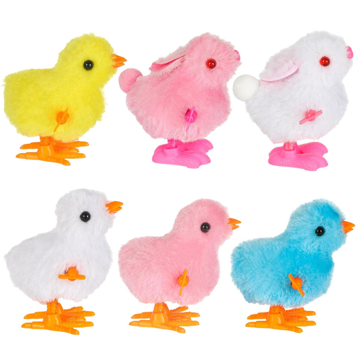 decyool easter wind up chick and bunny plush chicken toy 3.2 x 2.7 inches