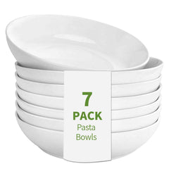 DeeCoo 7-pack porcelain pasta bowls front view