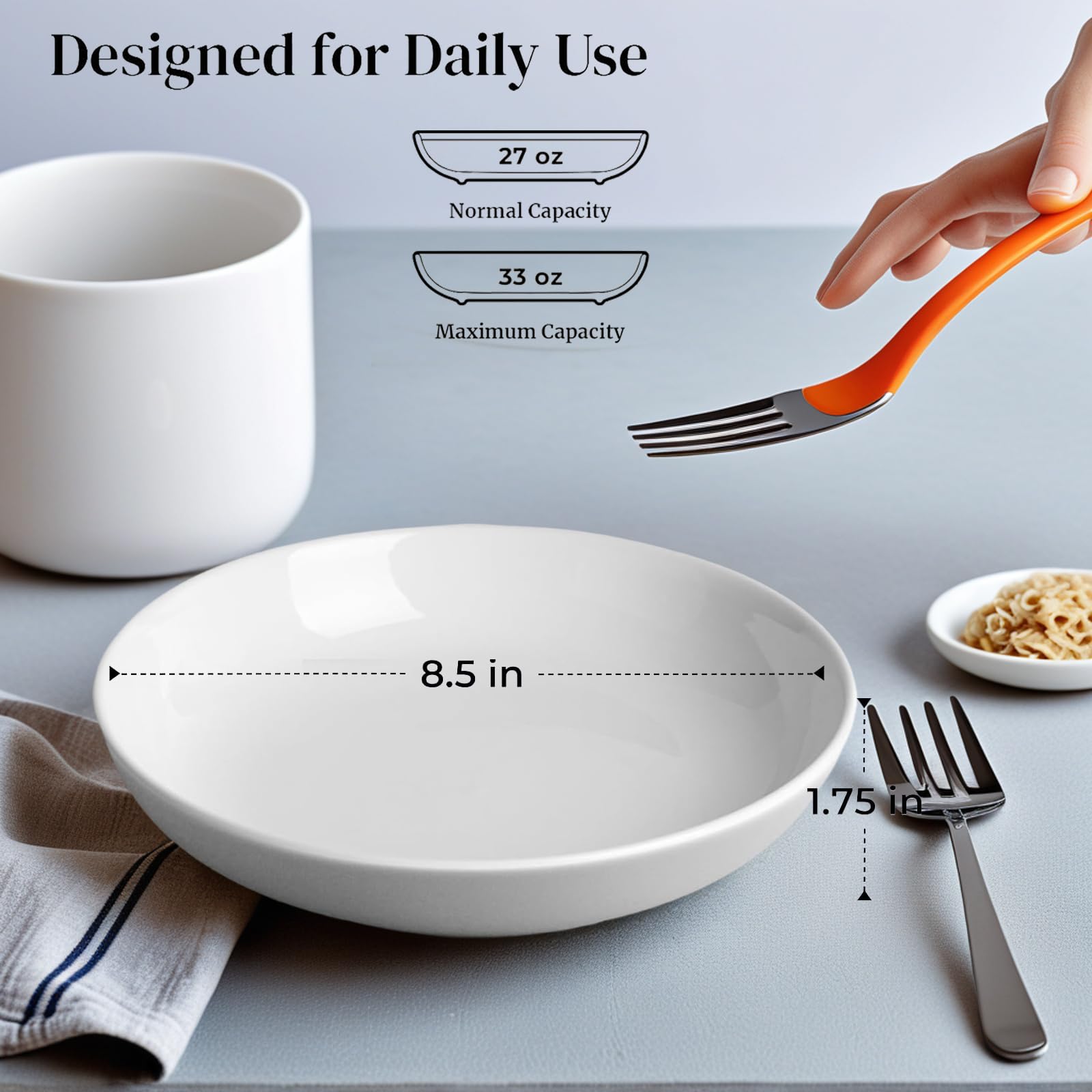 30 oz capacity serving bowls for pasta DeeCoo