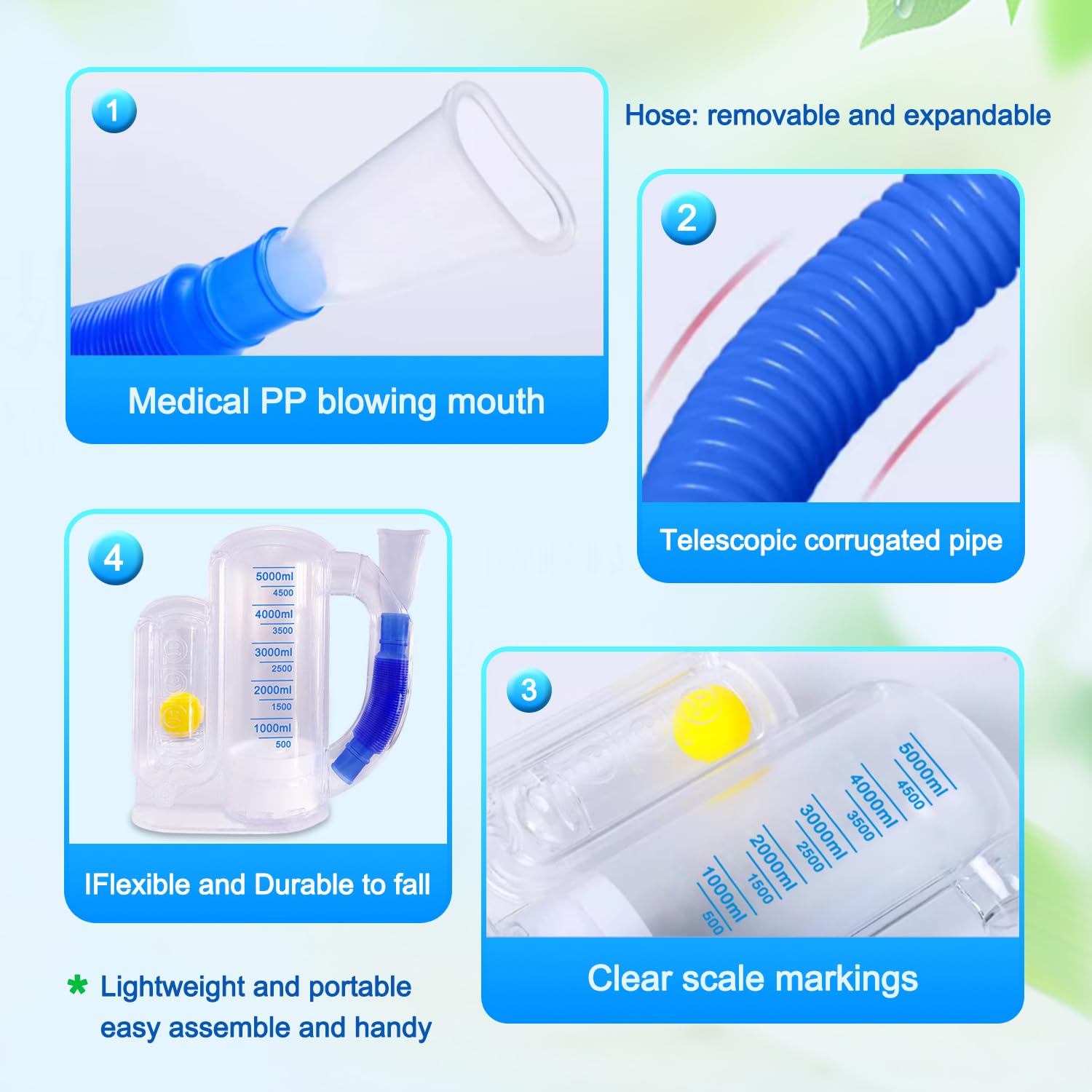 Incentive Spirometer Adult volume 5000cc option