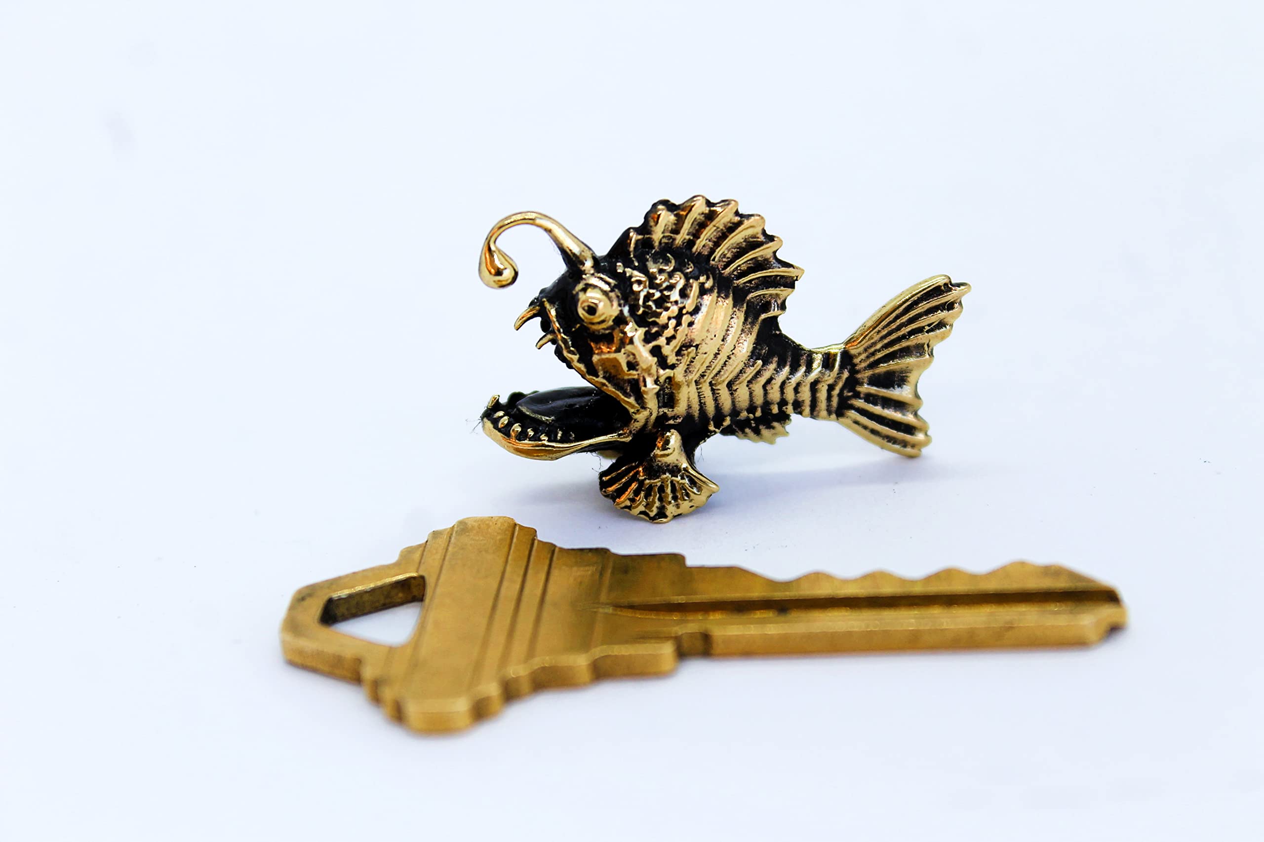 edysons handmade solid brass anglerfish figurine