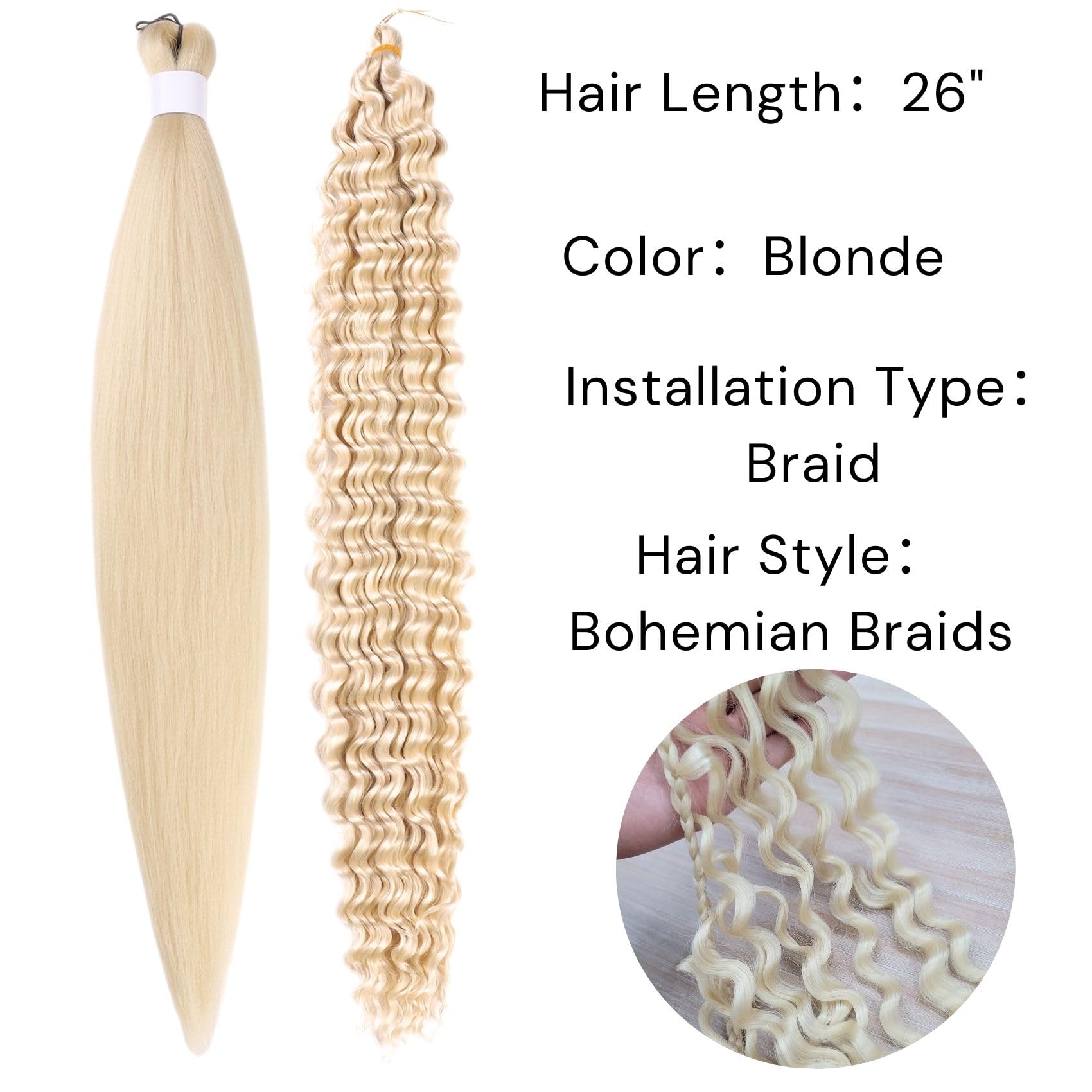 Deep Wave crochet braiding hair 24inch