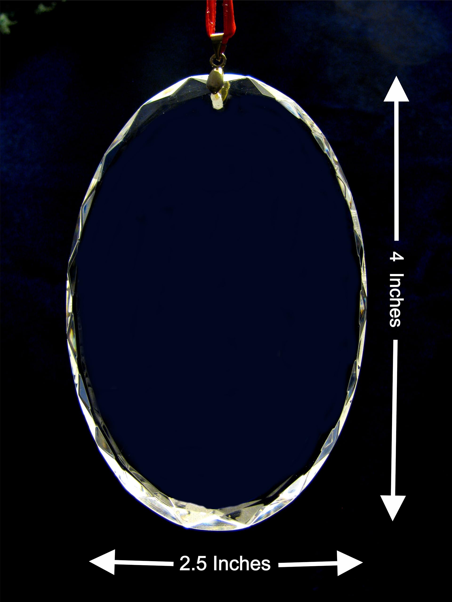 4 x 2.5 x ¼ inch crystal ornament