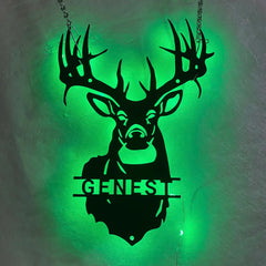 Deer antler metal wall art with LED light 10 inch size