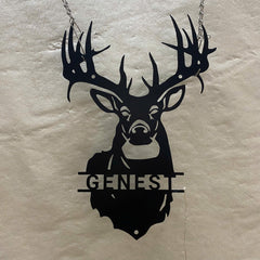 Deer antler metal wall art with LED light 12 inch size