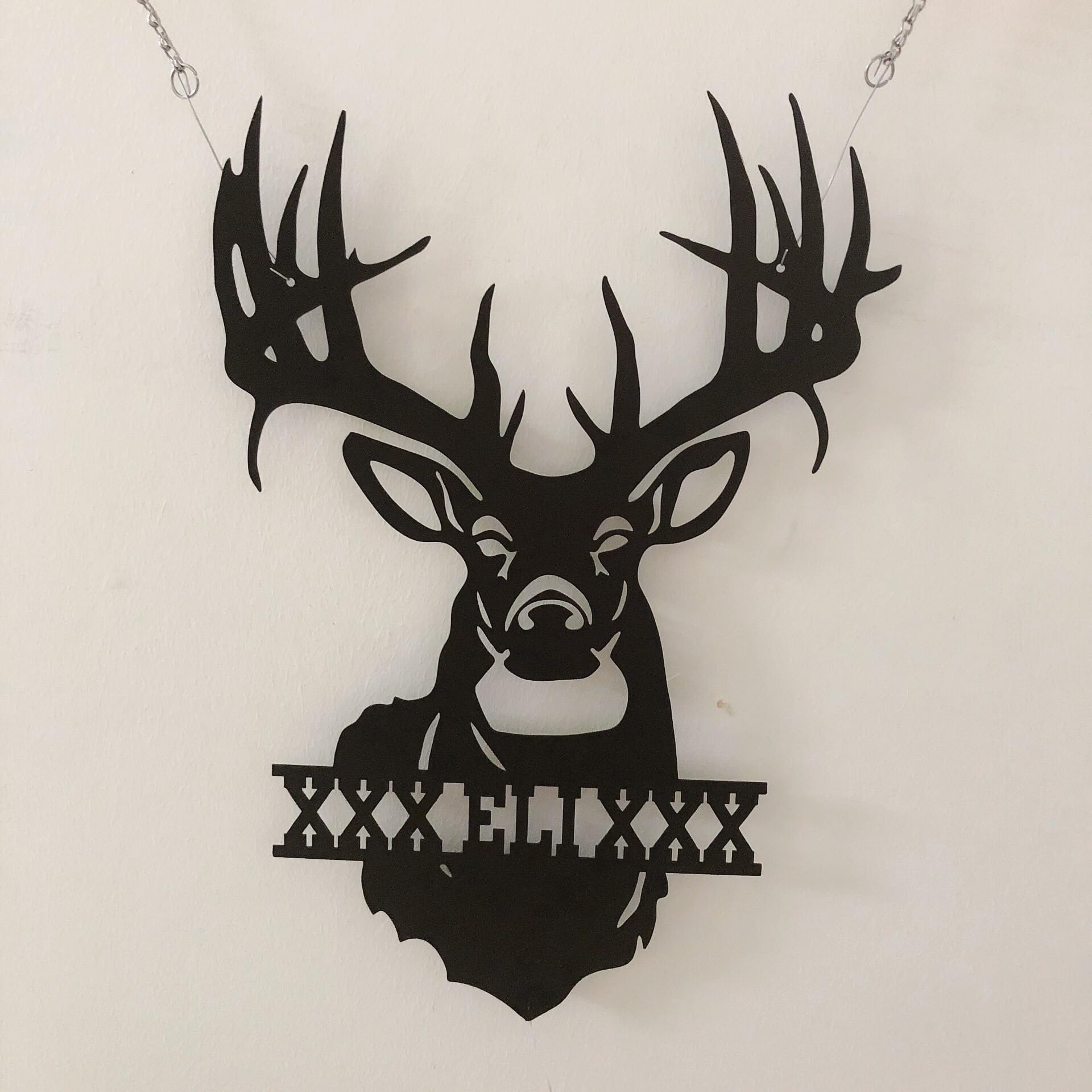 Deer antler metal wall art with LED light 18 inch size