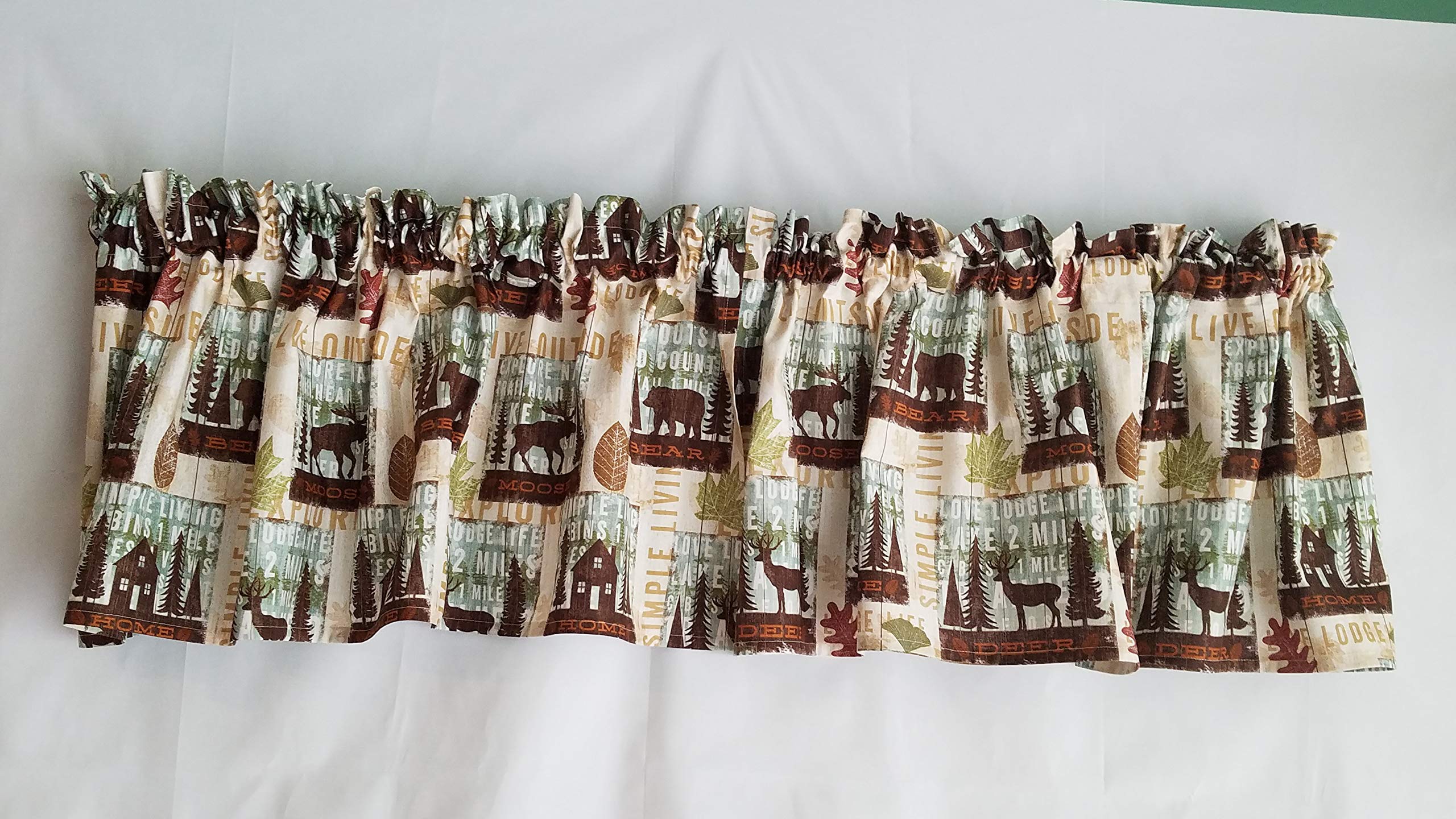 Simple Living print valance curtain with nature words