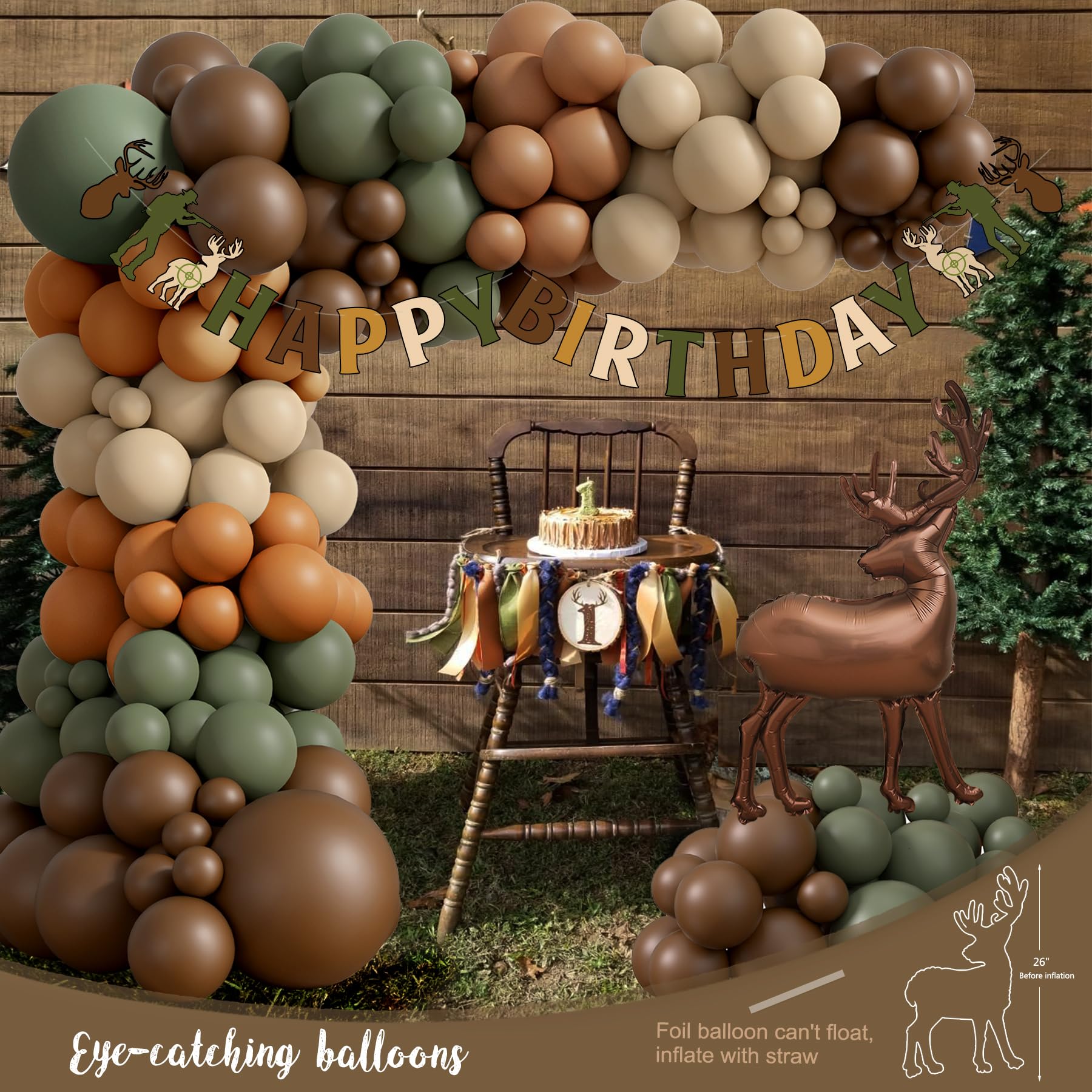 Deer foil balloon included in decorations