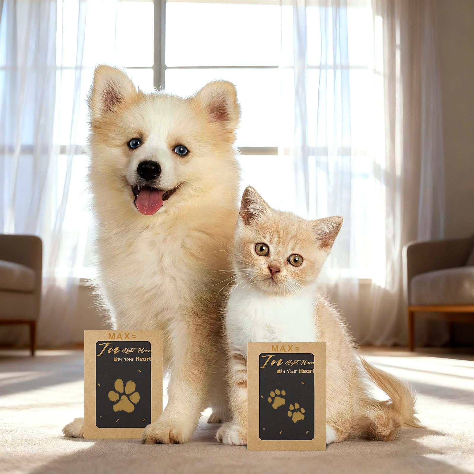 Card stock for paw print imprint with DeerZone kit