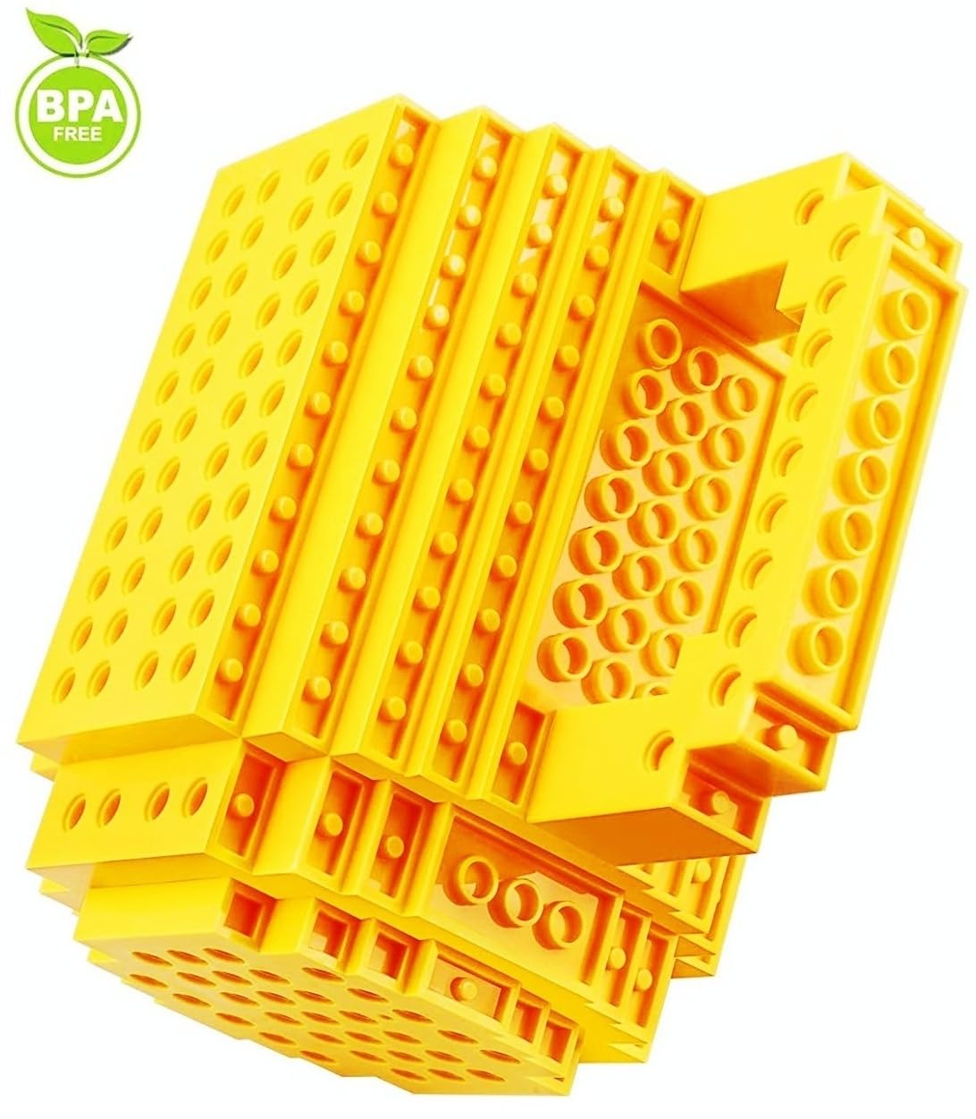 Three packs of building blocks included with brick mug