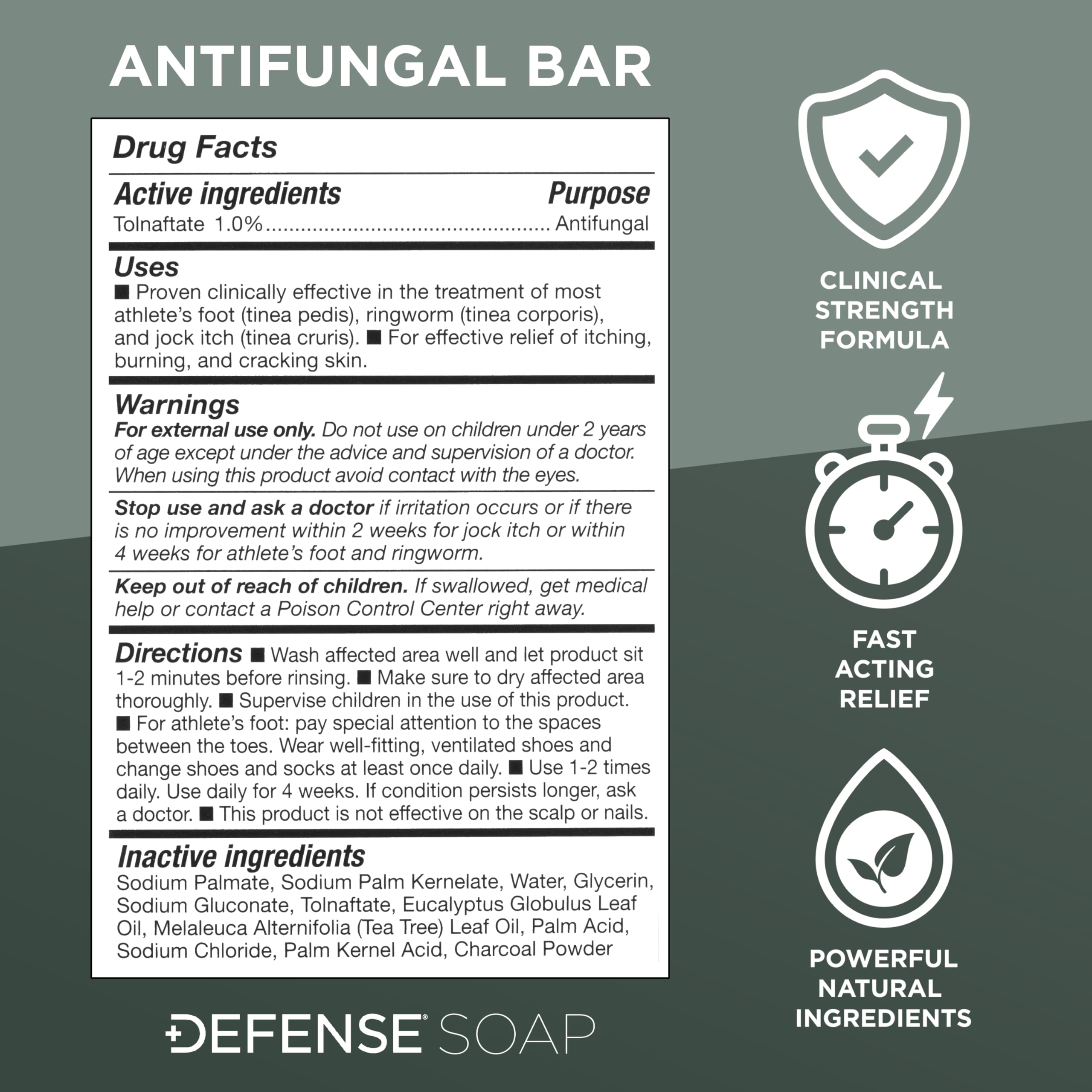 Defense Antifungal Bar Soap tolnaftate formulation image