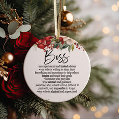 Definition of A Great Boss Christmas ornament detail