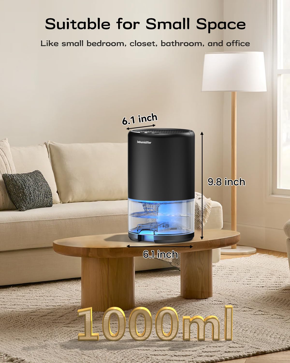 One touch control and washable filter on dehumidifier