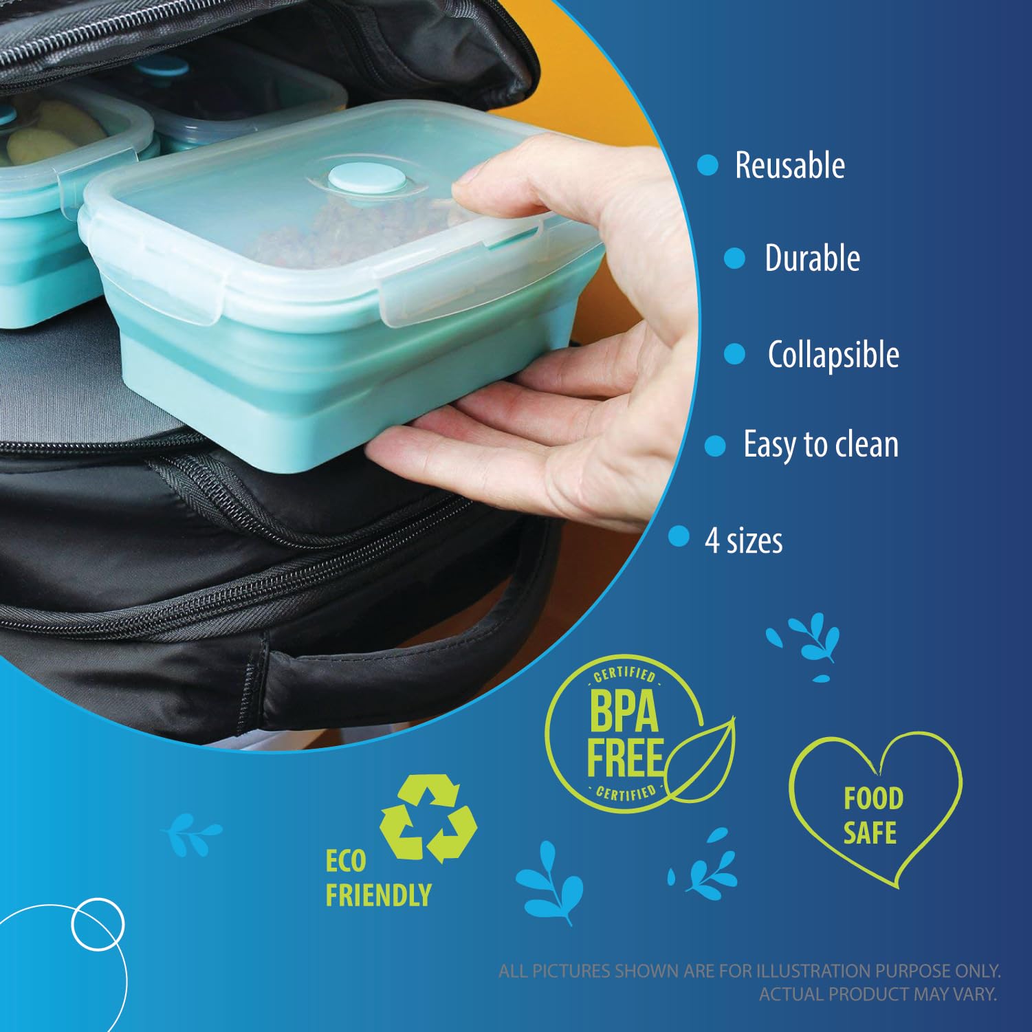 500 ml collapsible silicone container