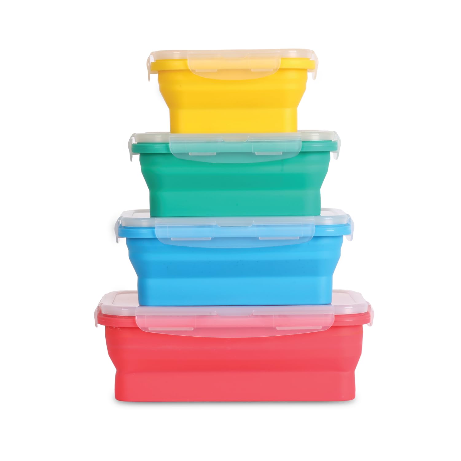 Deke Home collapsible silicone containers set of 4 with lids