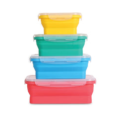 Deke Home collapsible silicone containers set of 4 with lids
