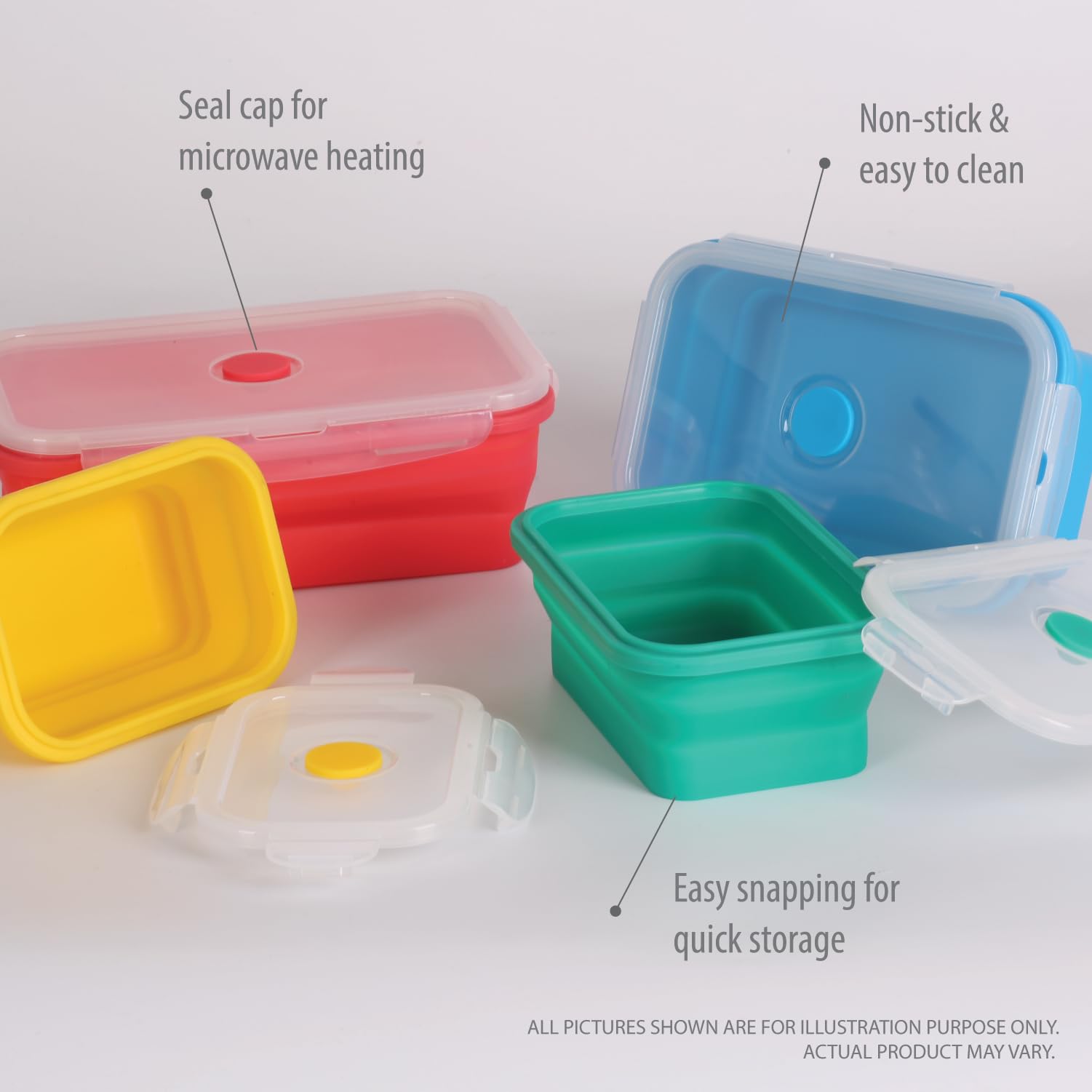 Microwave safe silicone storage container
