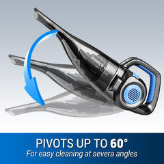 LED light feature on DEKOPRO handheld vacuum for dark corners