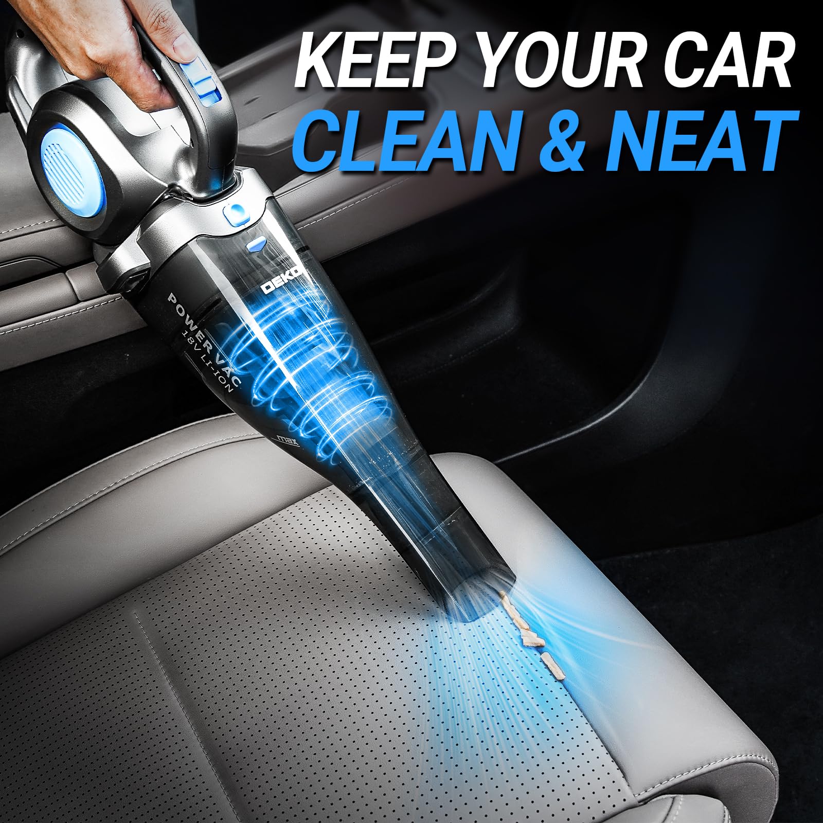 Powerful 8000Pa suction for deep cleaning with DEKOPRO